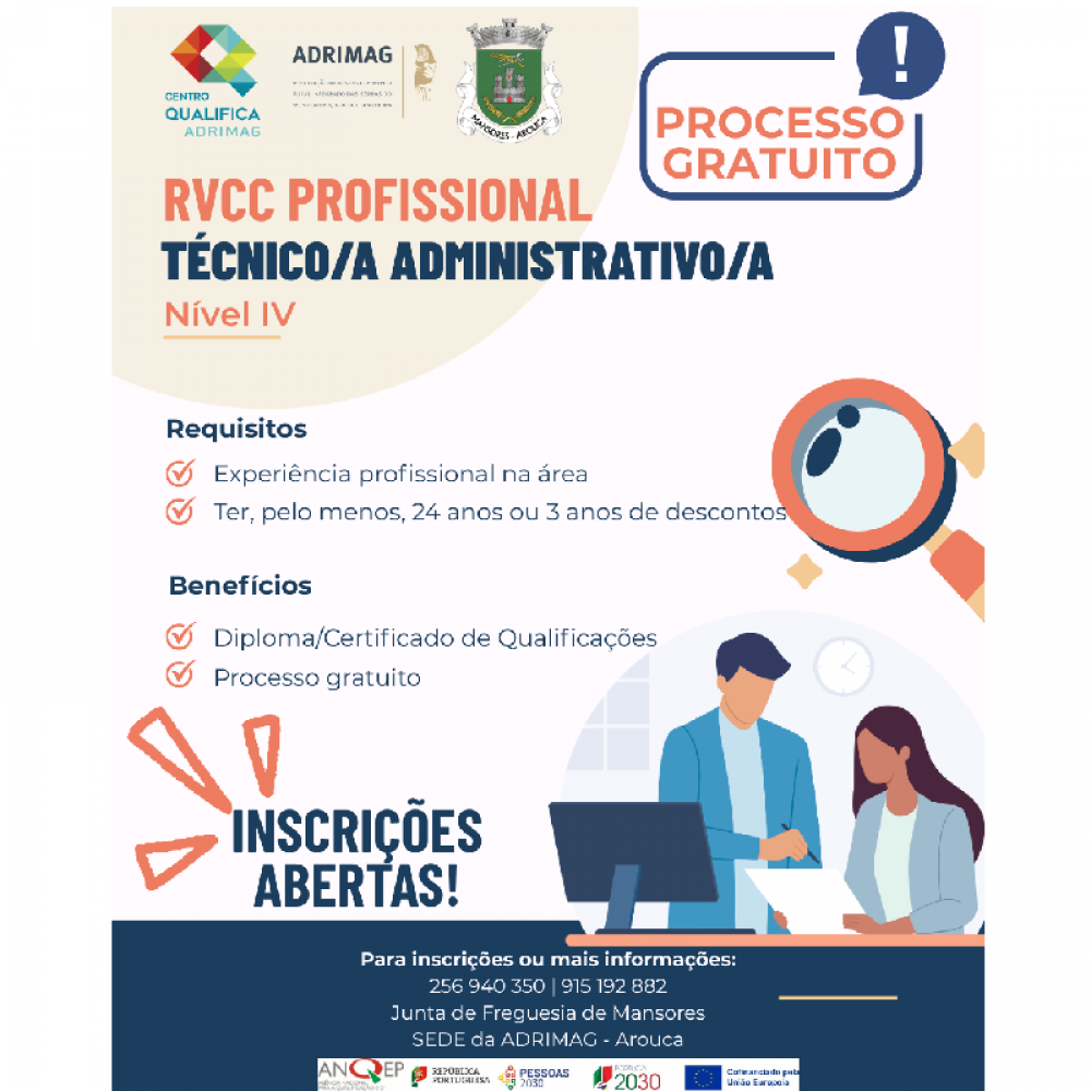 Processo RVCC Profissional – Técnico Administrativo.